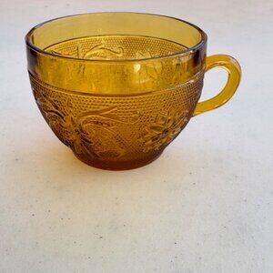 Vintage Tiara Chantilly Daisy Sandwich Amber Indiana Glass Coffee Tea Cup